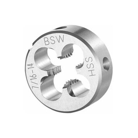 Garant 7/16in-14  HSS Round Die, for Whitworth Threads to BSW Standards, Closed/Pre-Slit Form 141550 W7/16